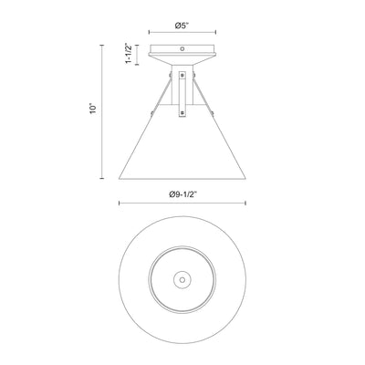 Archer 10-in Steel Flush Mount