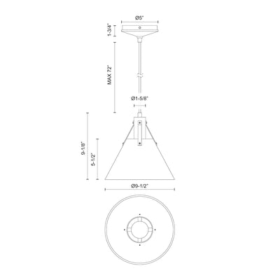 Archer 10-in Steel Pendant