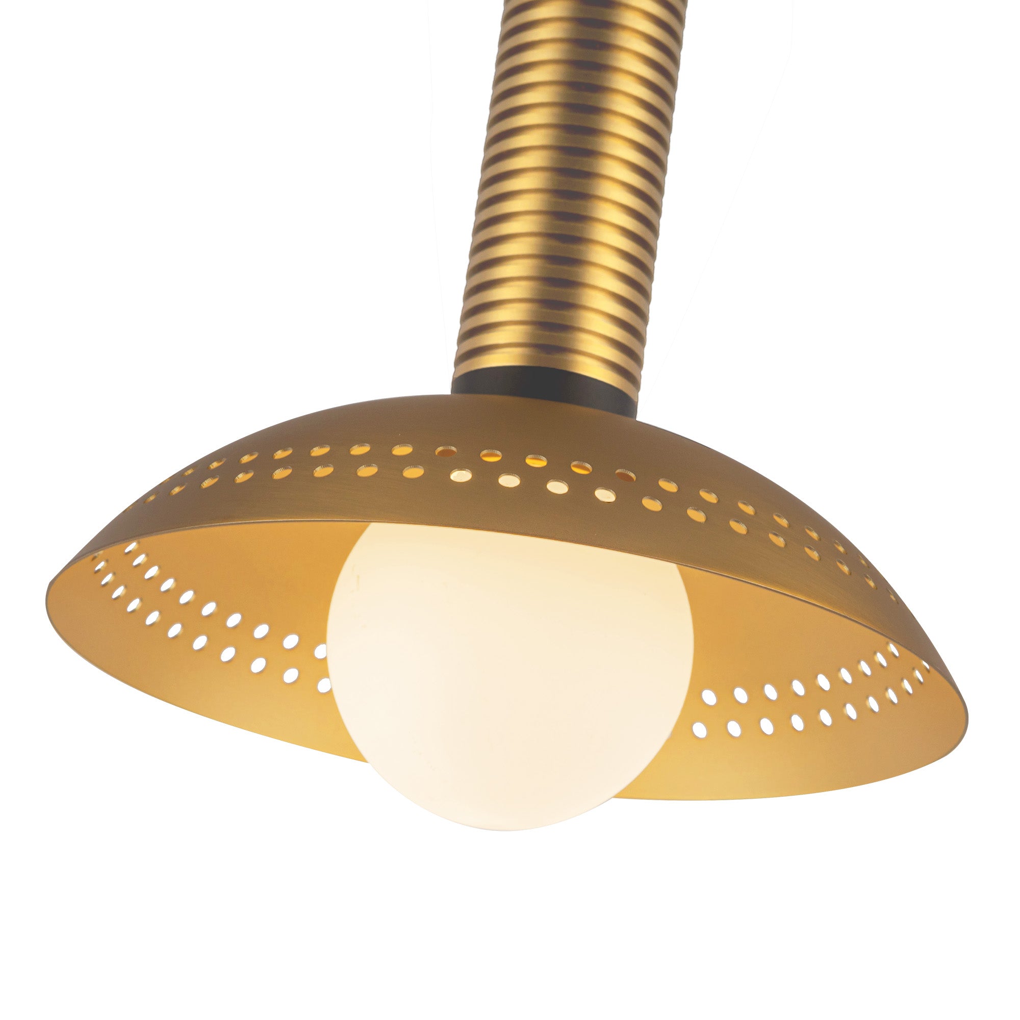 Arden 9-in Opal Glass and Steel Shade LED Pendant