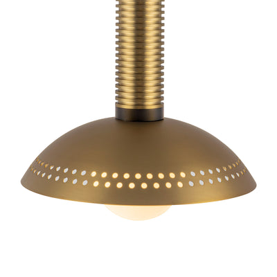 Arden 9-in Opal Glass and Steel Shade LED Pendant