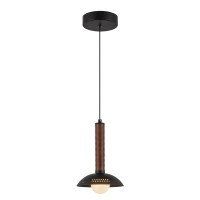 Arden 9-in Opal Glass and Steel Shade LED Pendant