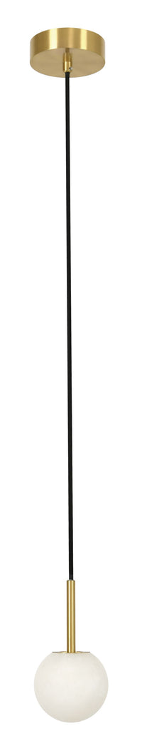 Lucent 1 Light Brass Pendant Light 4 Inch Alabaster