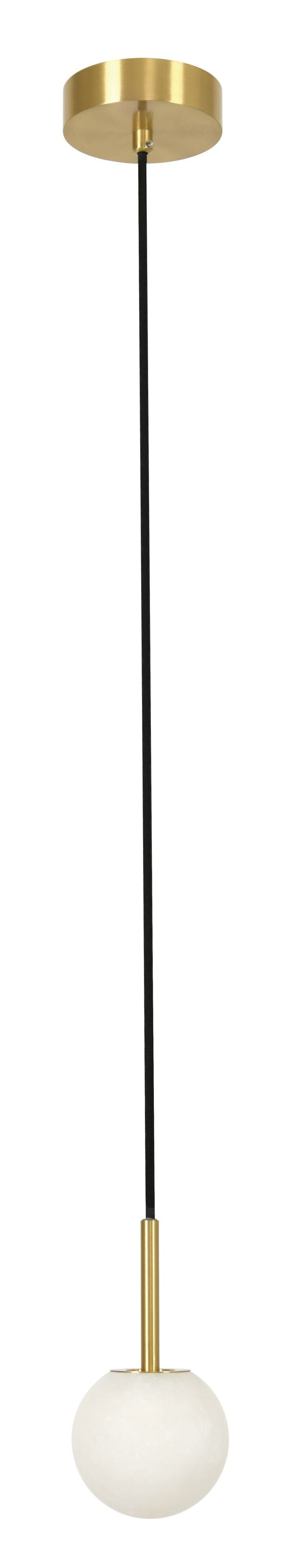 Lucent 1 Light Brass Pendant Light 4 Inch Alabaster