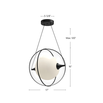Aries 16-in Clear Acrylic Shade LED Pendant