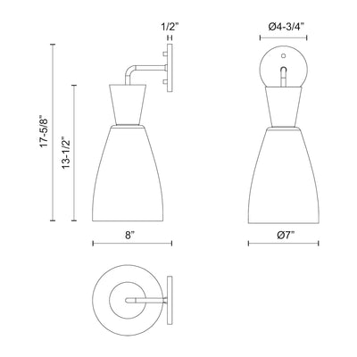 Arlo 7-in Aluminum Vanity Light
