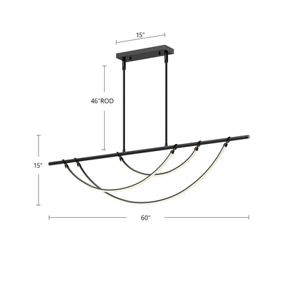 Aryas 60-in Steel Linear Pendant