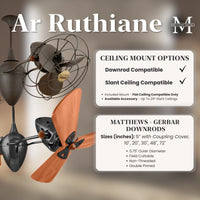 AR Ruthiane Rotational Double Head Ceiling Fan