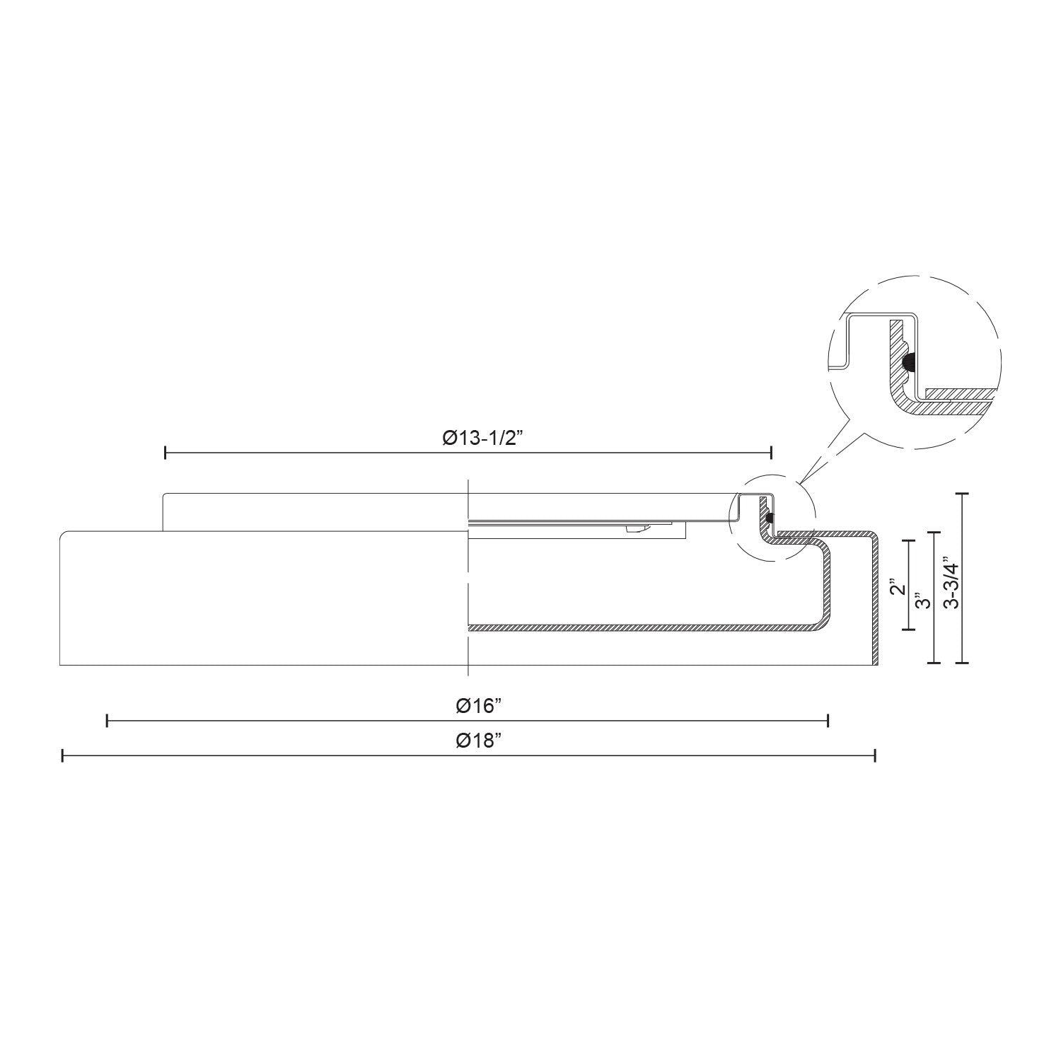 Aston 18-in Steel Flush Mount