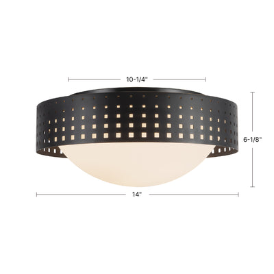 Astoria 14-in Steel Flush Mount