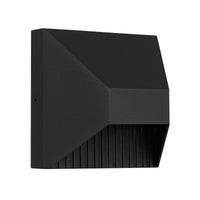 5-Inch Sand Black Ribbed Outdoor LED Wall Sconce