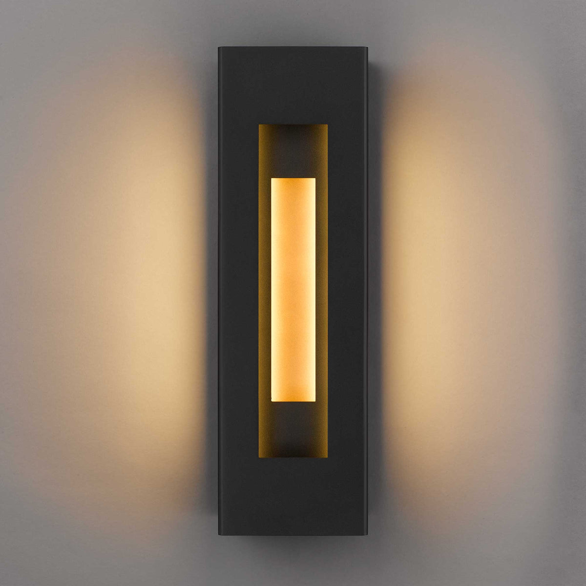 18-Inch Sand Black Layer Outdoor LED Wall Sconce