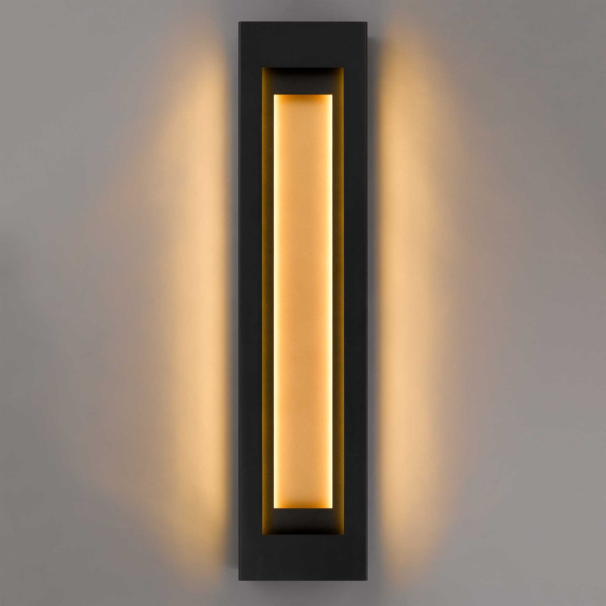 38-Inch Sand Black Layer Outdoor LED Wall Sconce