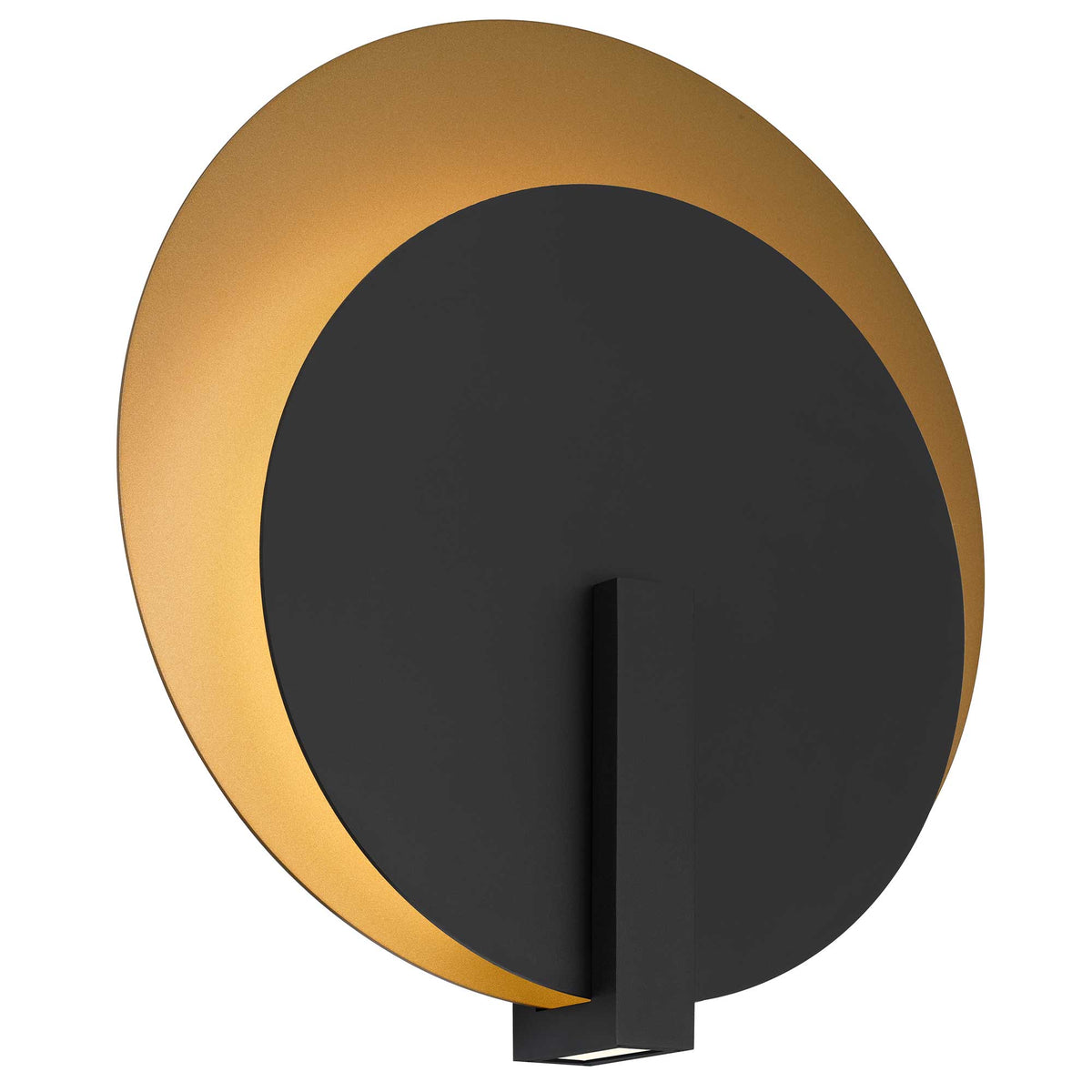 18.75-Inch Sand Black and Painted Brass Eclipse Outdoor LED Wall Sconce