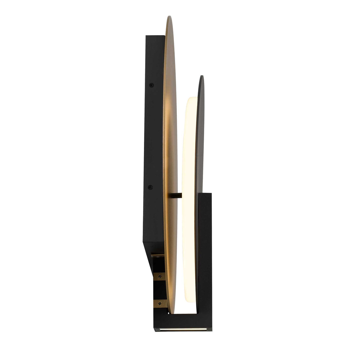 18.75-Inch Sand Black and Painted Brass Eclipse Outdoor LED Wall Sconce