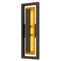 20-Inch Dark Bronze Panels Outdoor LED Wall Sconce