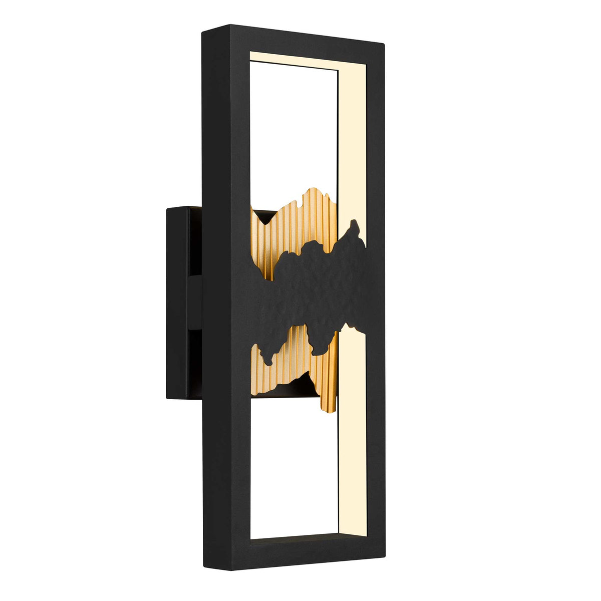 15-Inch Sand Black and Painted Brass Sunrize Outdoor LED Wall Sconce