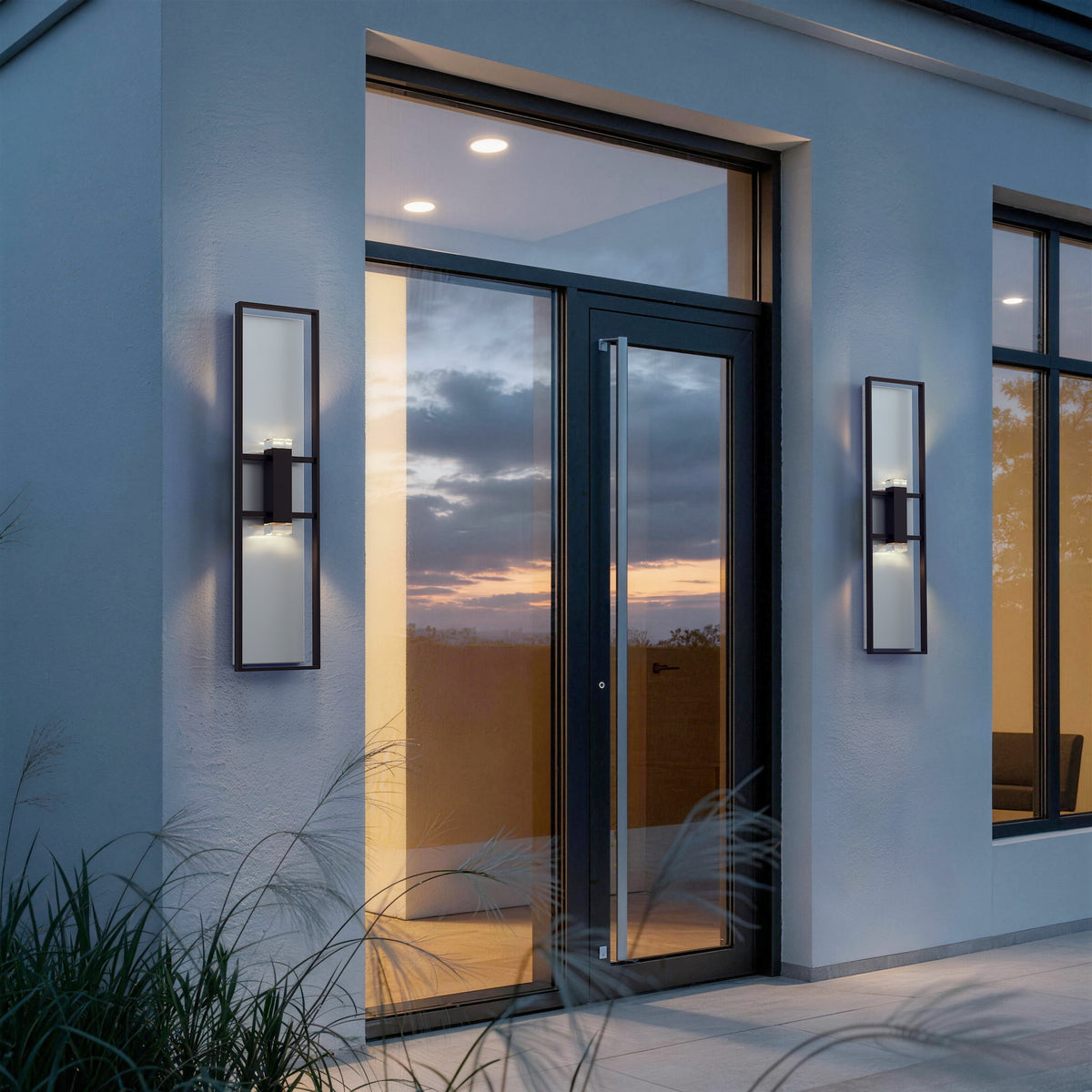 42-Inch Sand Black Mars Outdoor LED Wall Sconce
