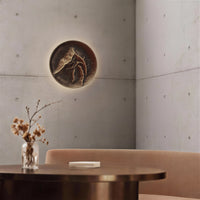 16-Inch Painted Patina Bronze Moon Outdoor LED Wall Sconce