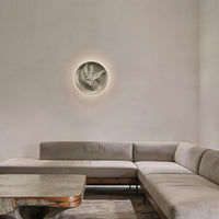 16-Inch Painted Washed Brass Moon Outdoor LED Wall Sconce