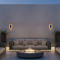 22-Inch Painted Antique Brass Oval Outdoor LED Wall Sconce