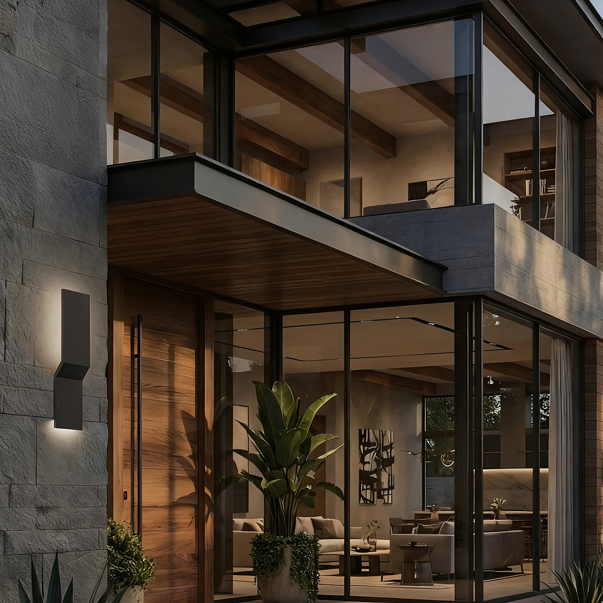 24-Inch Dark Bronze Oxide Plateau Outdoor LED Wall Sconce