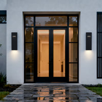 21-Inch Sand Black Wavey Outdoor LED Wall Sconce