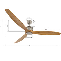 Akmani 60 Inch Chrome Fan with 0 Lights and Remote
