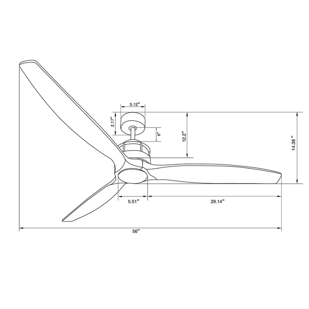 Akmani 60 Inch Chrome Fan with 0 Lights and Remote