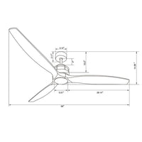 Akmani 60 Inch Chrome Fan with 0 Lights and Remote