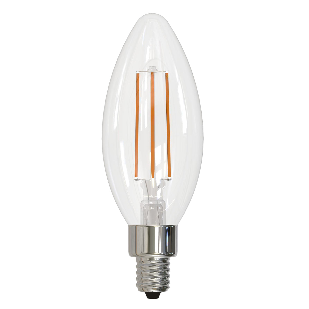 B11 5.1W Dimmable Clear Filament LED Light Bulb with E12 Base, 4000K, 500 Lumens, 4-Pack