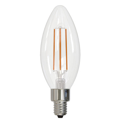 B11 5.1W Dimmable Clear Filament LED Light Bulb with E12 Base, 4000K, 500 Lumens, 4-Pack