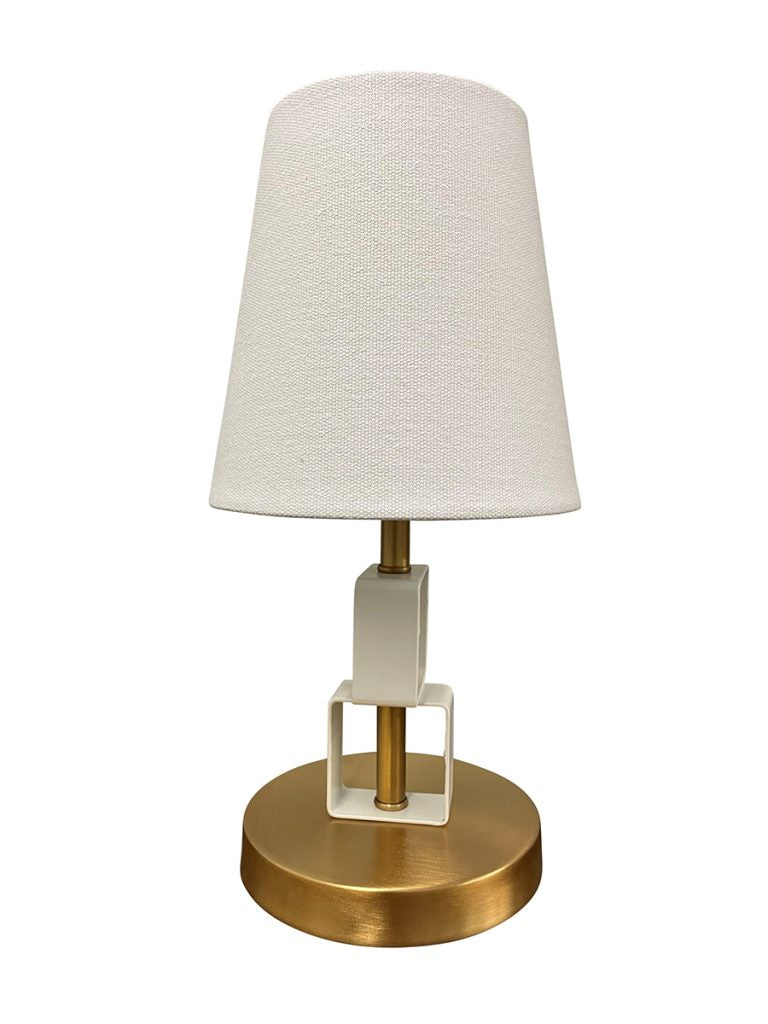 12.75-inch Bryson Weathered Brass White Accent Table Lamp