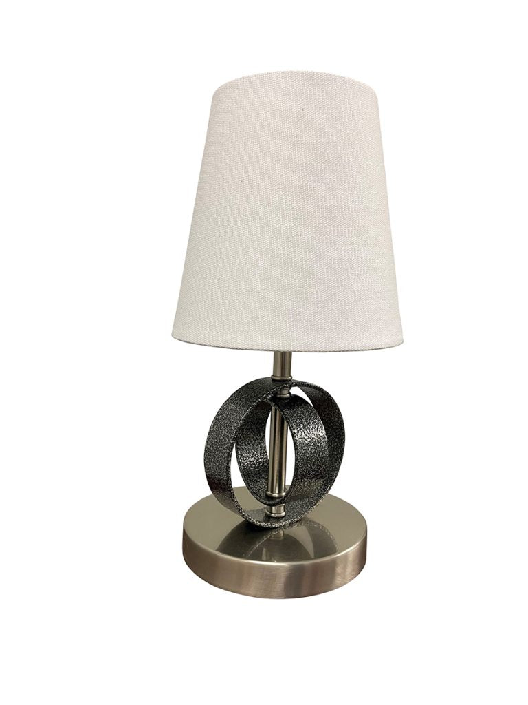 12.5-inch Bryson Supreme Silver Satin Nickel Accent Table Lamp