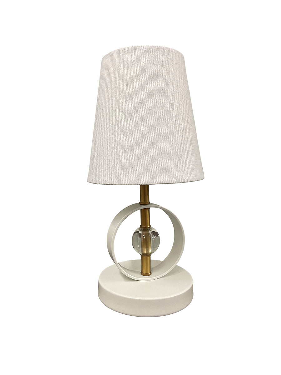 12.5-inch Bryson Weathered Brass White Accent Table Lamp