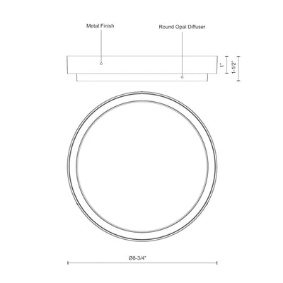 Bailey 8-in Aluminum Outdoor Flush Mount