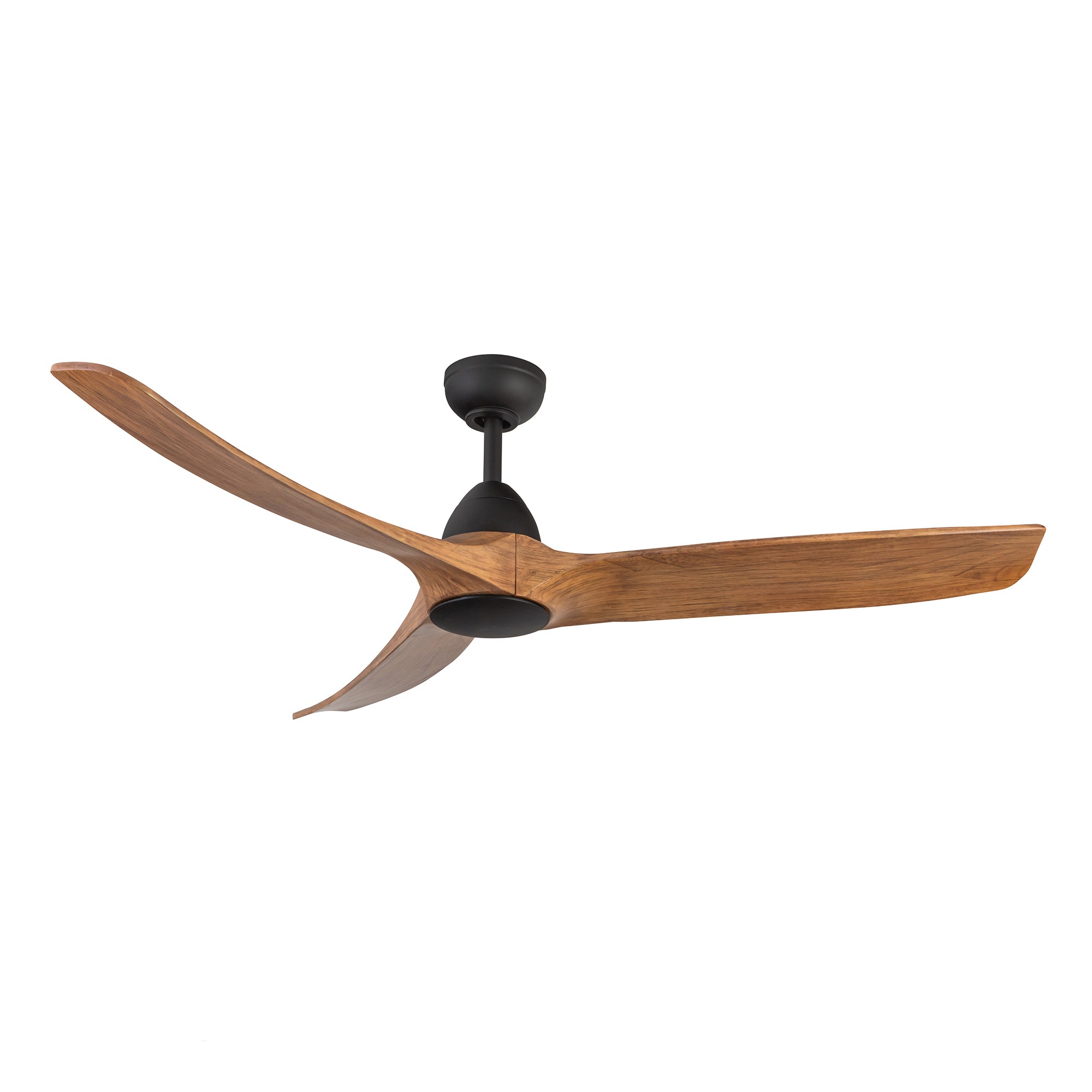Baylor 60-in Matte Black and Natural Wood Reversible DC Ceiling Fan