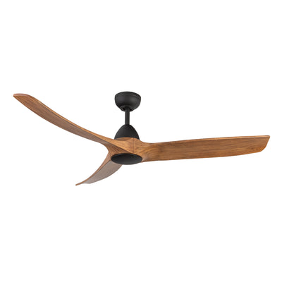 Baylor 60-in Matte Black and Natural Wood Reversible DC Ceiling Fan