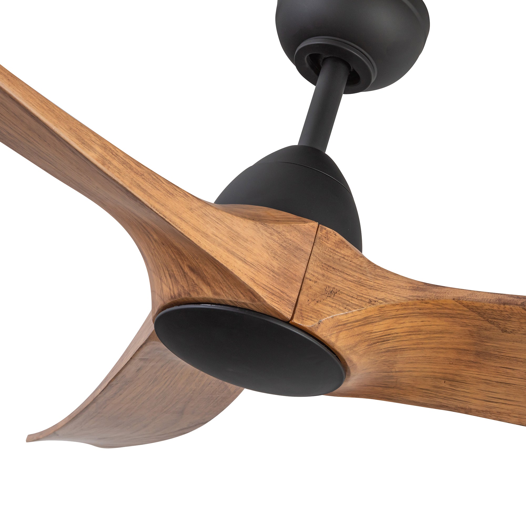 Baylor 60-in Matte Black and Natural Wood Reversible DC Ceiling Fan