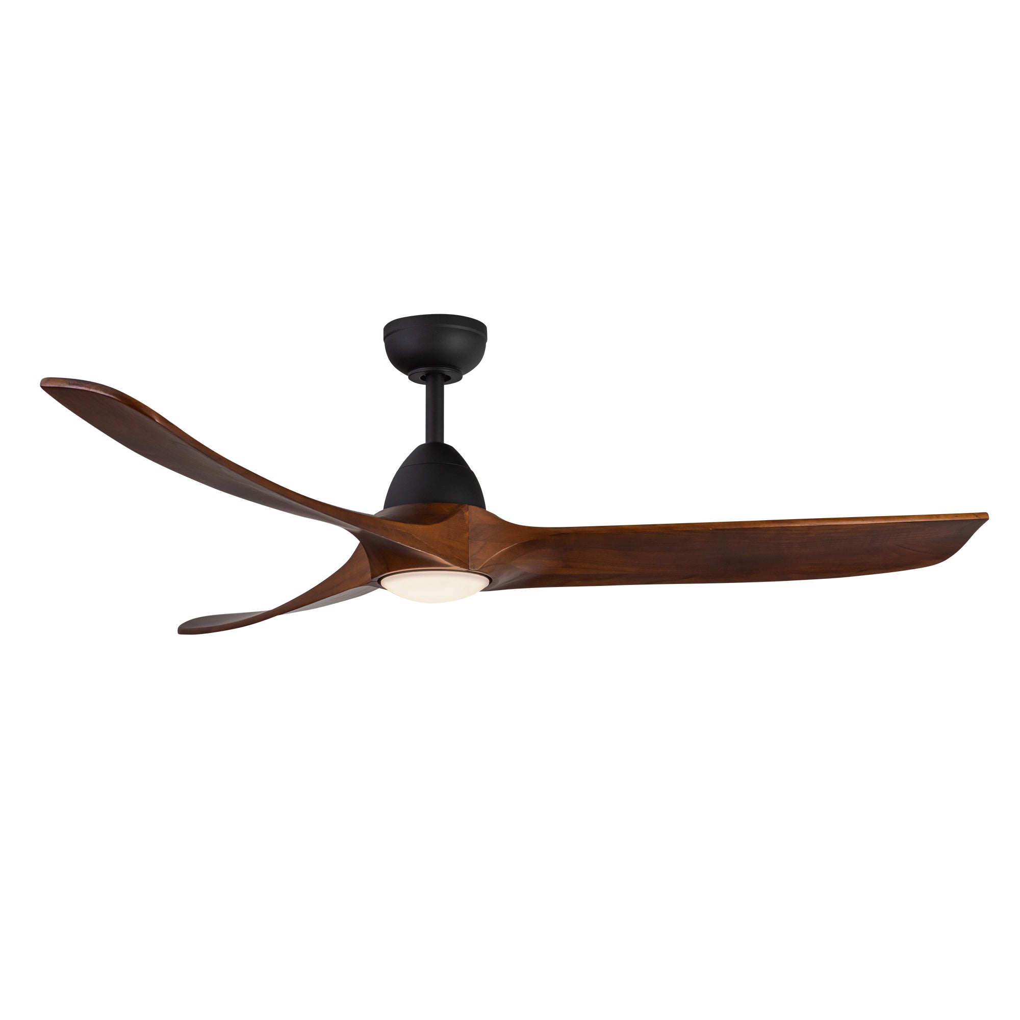 Baylor 60-in Matte Black and Dark Walnut Reversible DC LED Ceiling Fan