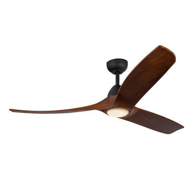 Baylor 60-in Matte Black and Dark Walnut Reversible DC LED Ceiling Fan