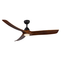 Baylor 60-in Matte Black and Dark Walnut Reversible DC LED Ceiling Fan