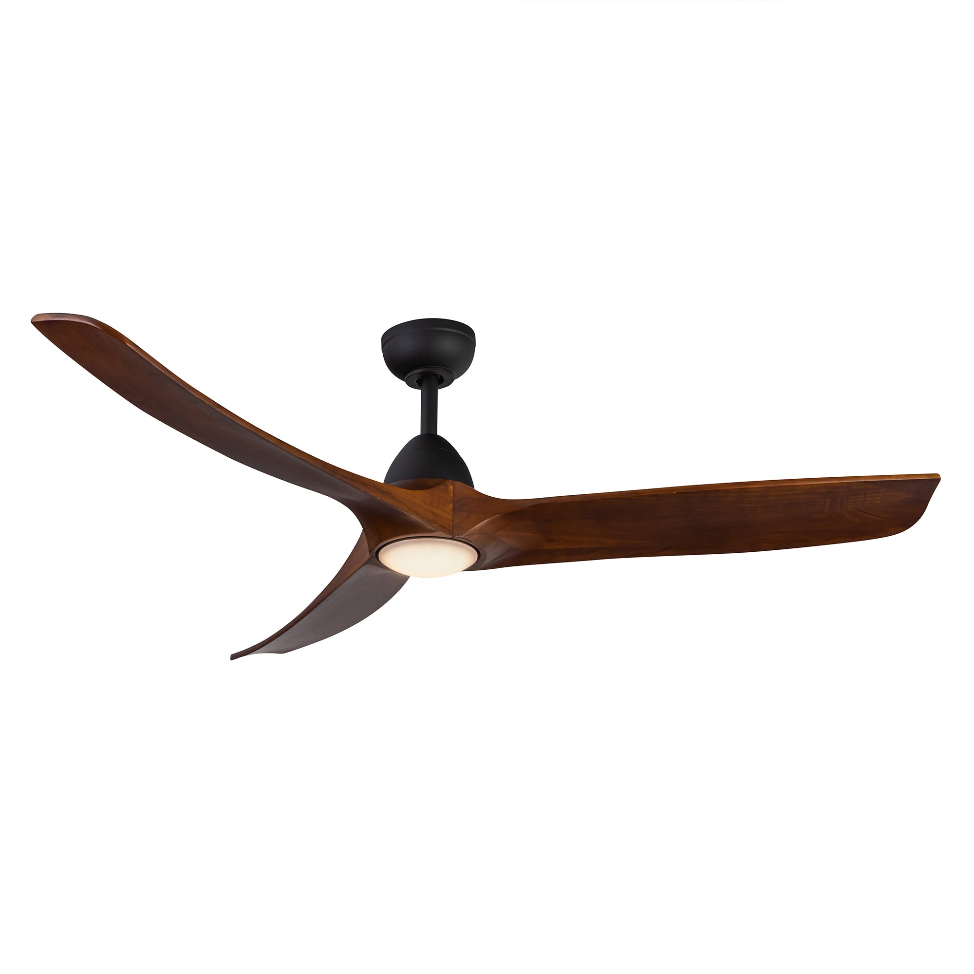 Baylor 60-in Matte Black and Dark Walnut Reversible DC LED Ceiling Fan