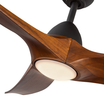 Baylor 60-in Matte Black and Dark Walnut Reversible DC LED Ceiling Fan