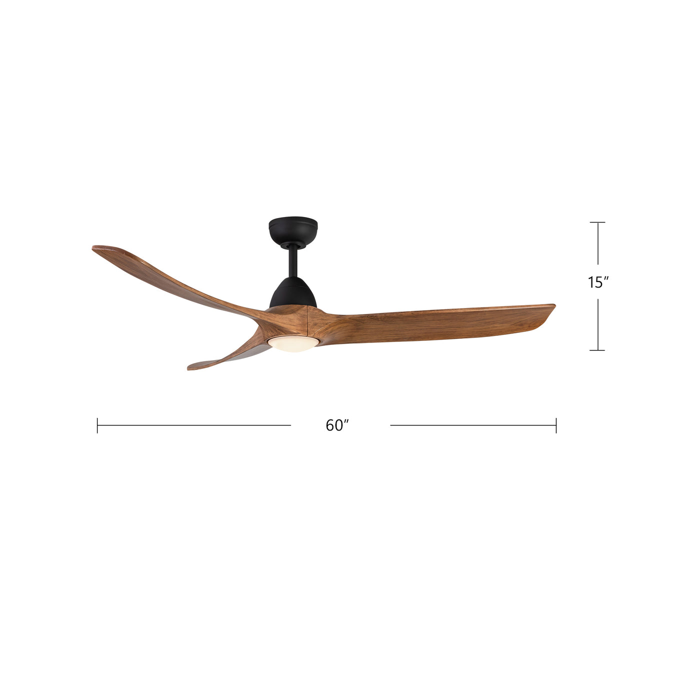 Baylor 60-in Matte Black and Dark Walnut Reversible DC LED Ceiling Fan