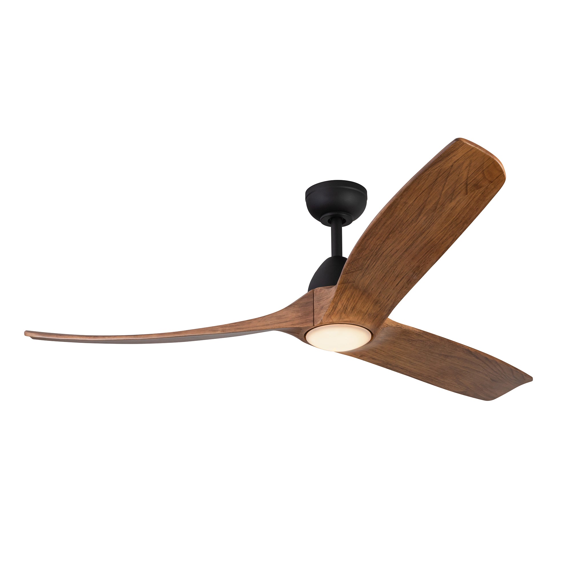 Baylor 60-in Matte Black and Natural Wood Reversible DC LED Ceiling Fan