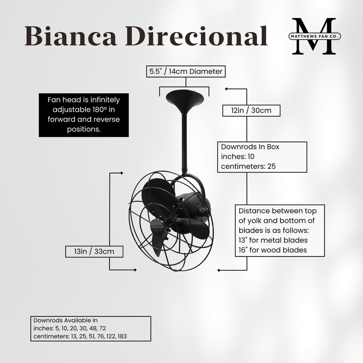 Bianca Direcional Directional Ceiling Fan
