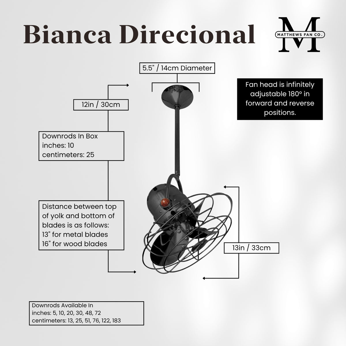 Bianca Direcional Directional Ceiling Fan