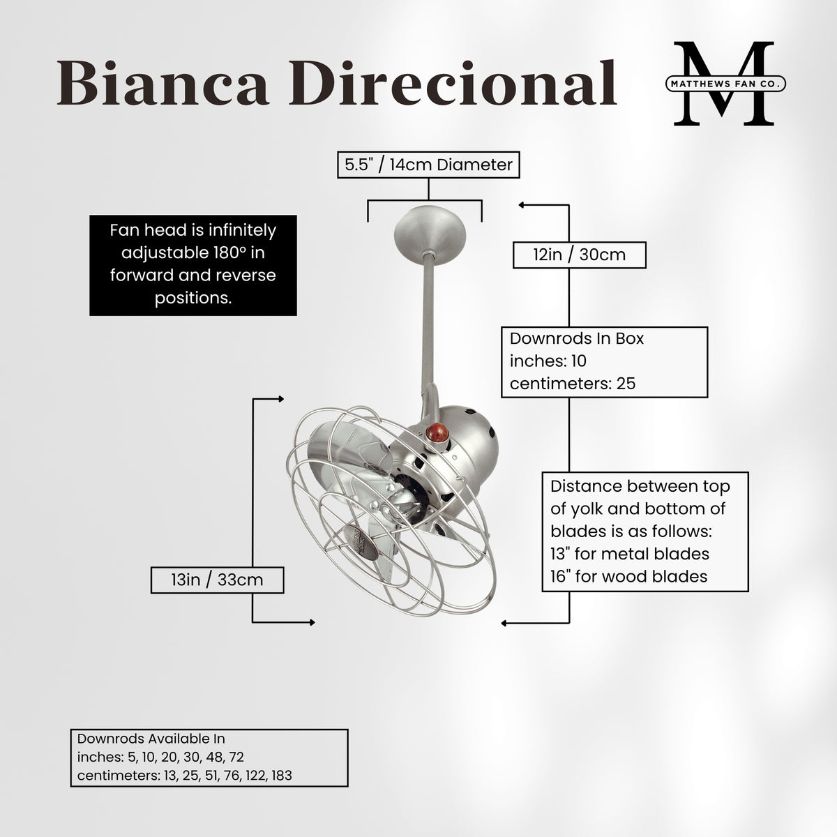 Bianca Direcional Directional Ceiling Fan