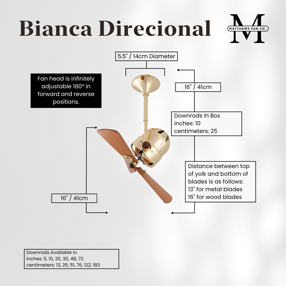 Bianca Direcional Directional Ceiling Fan