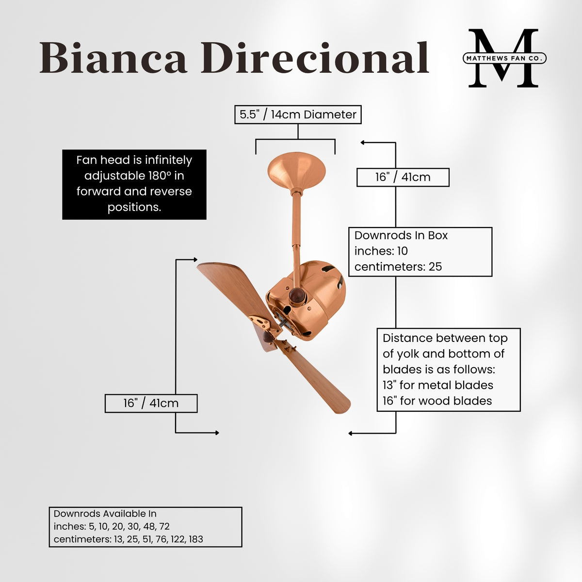Bianca Direcional Directional Ceiling Fan
